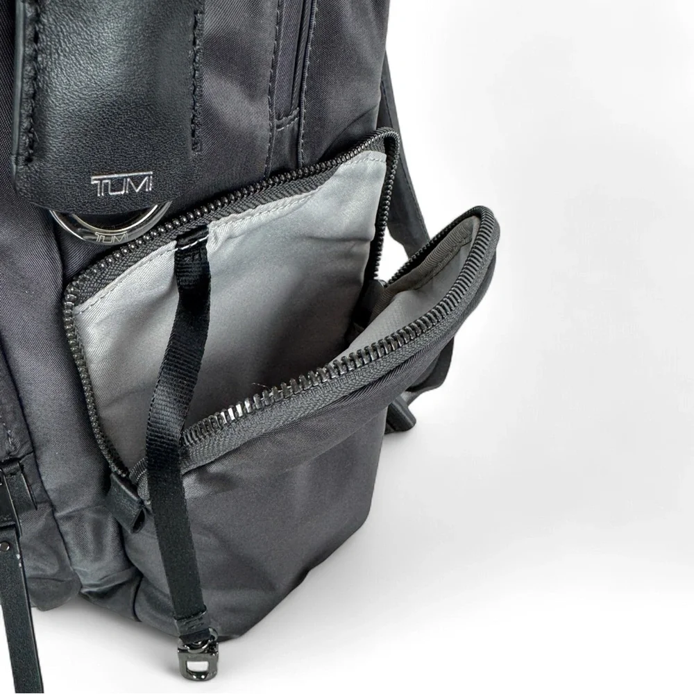 Tumi Voyageur Carson Backpack. Iron (Gray) with Black Leather Trim - Picture 5 of 14